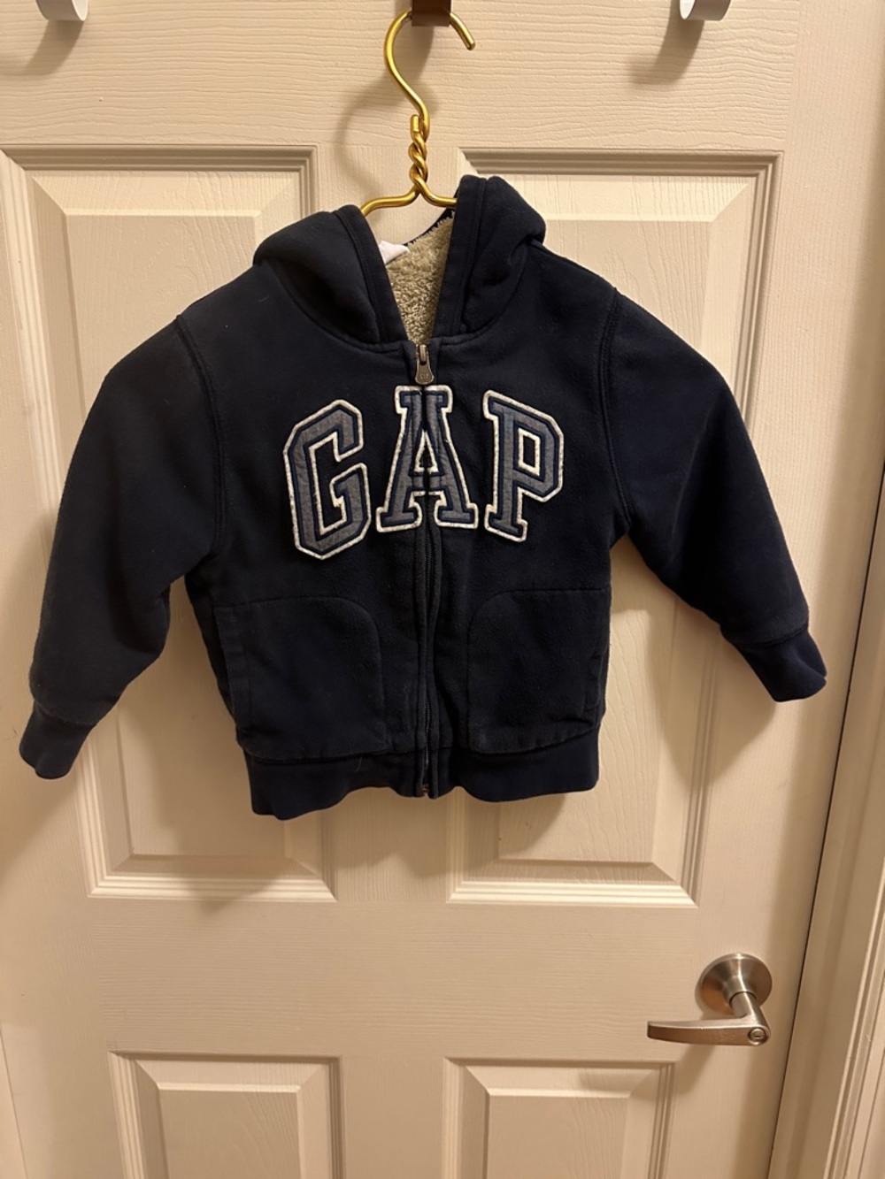 GAP Navy Toddler Sherpa-Lined Hoodie